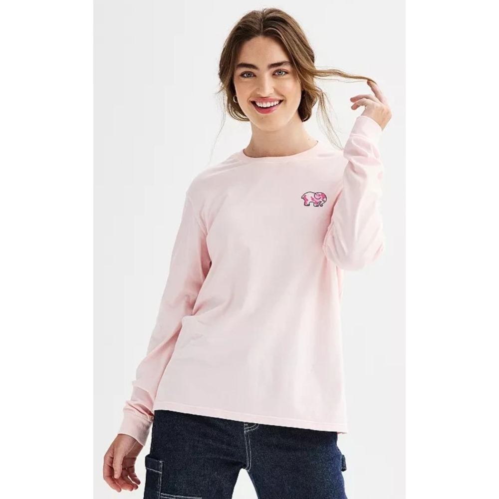 IVORY ELLA Peanuts Pullover Long Sleeve Tee Shirt Size S Joe Cool Stretch Pastel